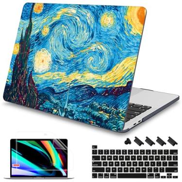 Imagem de Mektron Capa para MacBook Pro 16 polegadas A2141, 2020 2019 Pro 16 polegadas Touch Bar & Touch ID Starry Sky Matte Hard Shell Keyboard Skin Protetor de tela