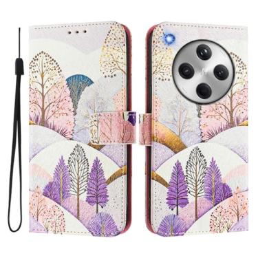 Imagem de Capa carteira para Oppo Find X8 Pro, 3 compartimentos para cartão, 1 compartimento para dinheiro, capa flip de couro PU com padrão fofo, capa com fivela magnética à prova de choque, compatível com sem