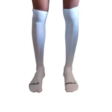 Imagem de Kit 03 Pares Meião Futsal Futebol Profissional Adulto Cano Alto Longo 