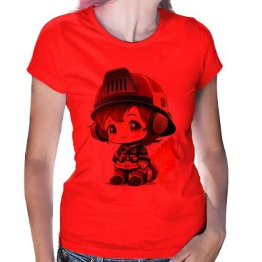 Imagem de Baby Look Bombeiro Mirim - Foca na Moda, Vermelho, M