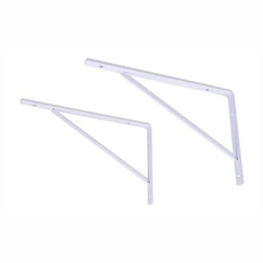 Imagem de 2 Suporte Mão Francesa com Kit Montagem 30cm Branca DiCarlo
