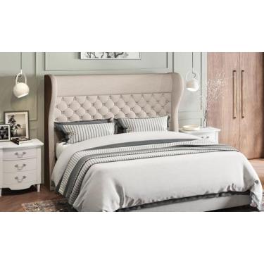 Imagem de Cabeceira box king havana - linho bege - perfan móveis