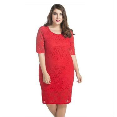 Imagem de Vestido Renda Plus Size Casamento Noite Festa Madrinha - ShoopWeb, M