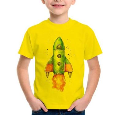 Imagem de Camiseta Infantil Foguete - Foca na Moda, Amarelo, 8