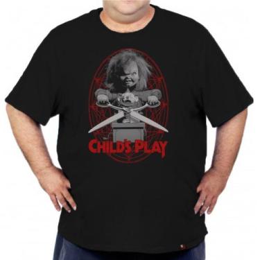 Imagem de Camiseta Plus Size Chucky Boneco Assassino Filme Terror - KING OF GEEK