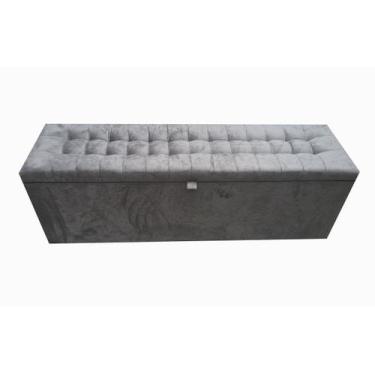 Imagem de Recamier puff baú para cama box queen size 1,58 cm - cinza - NEGROMONT