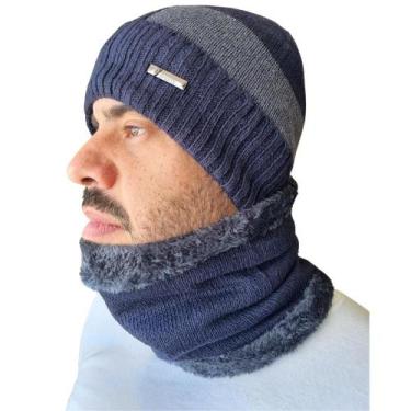 Imagem de Touca Com Gola Cachecol Forrada Térmica Proteção Inverno  - Lefipe, Az