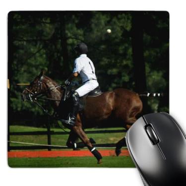 Imagem de Cavalo polo, cavaleiro e bola - Mouse Pad, 8 x 8 polegadas (mp_112622_1)