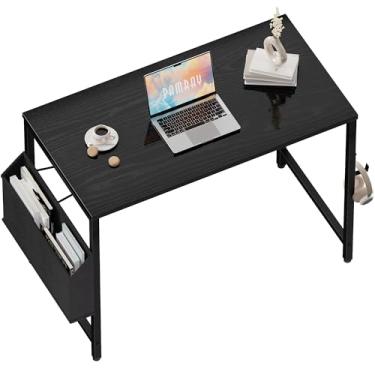 Imagem de Pamray Mesa de computador de 81 cm para pequenos espaços com bolsa de armazenamento, mesa de trabalho de escritório em casa com gancho de fone de ouvido, mesa de escritório pequena para escritório