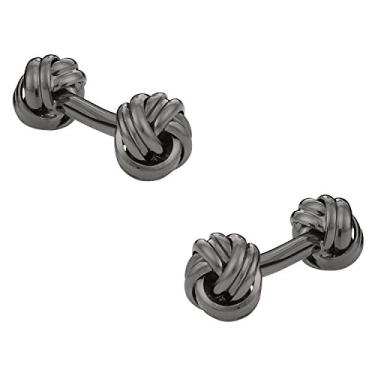 Imagem de Abotoaduras de bronze com nó duplo Cuff-Daddy com caixa de apresentação