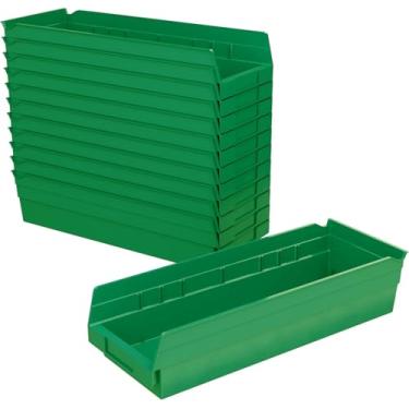 Imagem de Akro-Mils Caixa de plástico 30138, (45,5 cm x 16,5 cm x 10 cm), verde, (pacote com 12)