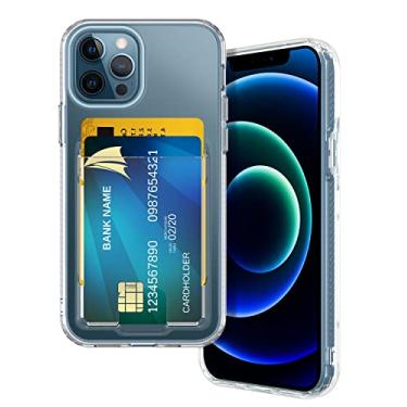 Imagem de Petocase for iPhone 12 Pro Max Wallet Case,Card Holder Slot Ultra Bling Slim Thin Clear Flexible TPU Gel Rubber Soft Skin Silicone Protective Phone Case for Apple iPhone 12 Pro Max Crystal Clear