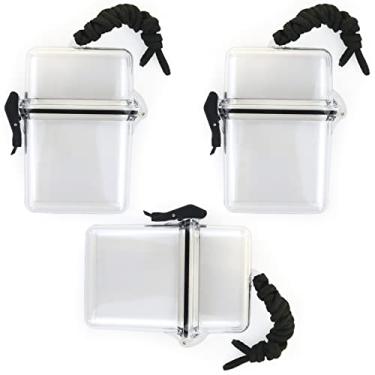 Imagem de Estojo esportivo impermeável para cartão de identificação, porta-crachás, estojo esportivo flutuante, resistente, durável, caixa seca (transparente, 3 peças)