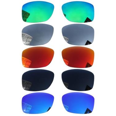 Imagem de Acefrog 5 pares de lentes polarizadas de substituição para óculos de sol Oakley Jupiter Squared OO9135, ajuste perfeito, à prova de estilhaçamento, antiarranhões, pacote econômico