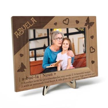 Imagem de Presentes para a vovó, melhor moldura de foto de Abuela, porta-retratos para avó, presentes de dia das mães para Abuela, avó, aniversário, Natal, Abuela e eu, 10 x 15 (marrom-ABUELA)