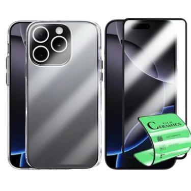 Imagem de Kit Capa Capinha Clear Case Space Compatível iPhone 16 Pro Max e Película Premium 9D Cerâmica