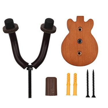 Imagem de Cabide de Guitarra de Madeira Maciça, Suporte de Parede Leve e Estável Com Barras Estabilizadoras, Gire para o ângulo Desejado Suporte de Gancho de Parede para Guitarra (Grão de