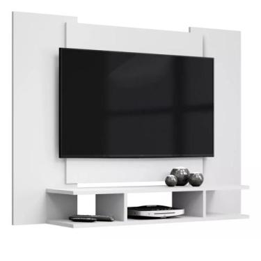 Imagem de Painel TV 48" Polegadas Home Theather Prateleiras Nicho EJ Cores Branc