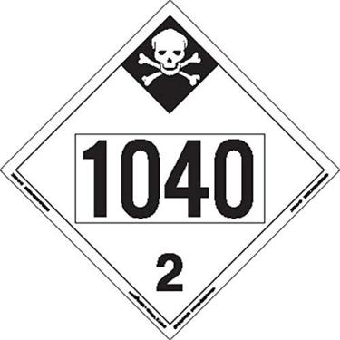 Imagem de Labelmaster ZRV281040 UN 1040 Armário de Perigo de Inalação, Vinil Rígido (Pacote com 25)