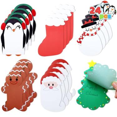 Imagem de JOYIN 24 pacotes de blocos de notas de personagens de Natal, blocos de notas para memorando, lista de tarefas, agenda diária de papelaria