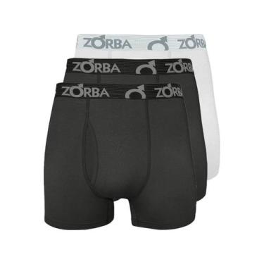 Imagem de Kit com 3 Cuecas Boxer com Abertura Zorba 848 Colorido, Branco, M