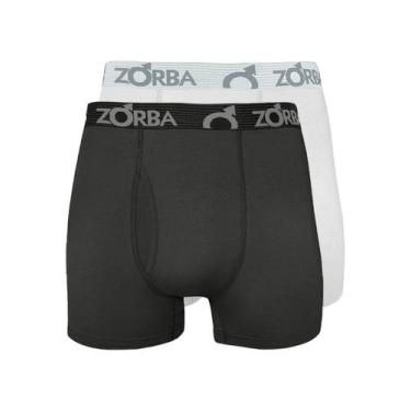 Imagem de Kit com 2 Cuecas Boxer com Abertura Zorba 848 Colorido, Branco, M