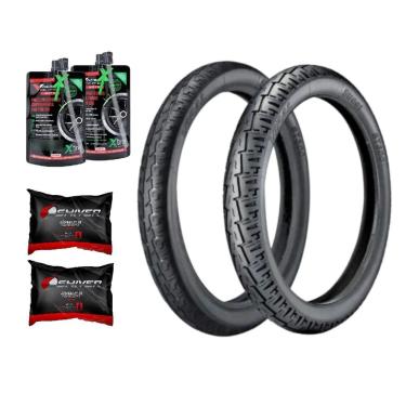 Imagem de Par Pneu 150 90/90-18 + 275-18 St300 Vipal + Par Camara + Reparo Tapa Furo (Selante) Cg Fan Titan