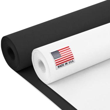 Imagem de Paclord Conjunto de rolos de papel Kraft preto e branco de 61 cm x 3048 cm (30 m) – 20 kg de espessura, feito nos EUA – ideal para projetos escolares, quadros de avisos, embrulho de presente,