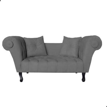 Imagem de Recamier Sofá Divã Namoradeira Dubai Suede - Fina Mobília, Cinza