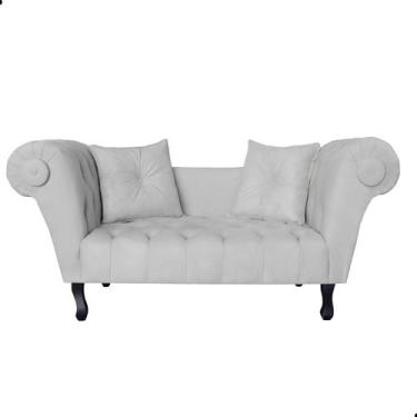 Imagem de Recamier Sofá Divã Namoradeira Dubai Suede - Fina Mobília, Branco