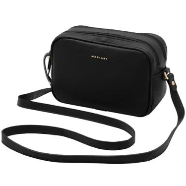 Imagem de Mariart Cajuína Bolsa Feminina Transversal de Couro Bovino Legítimo (Preta)