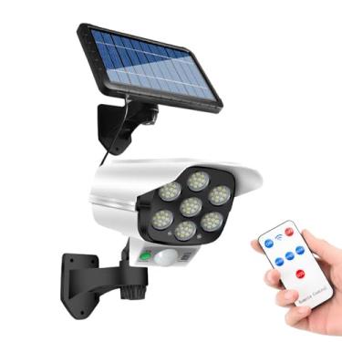 Imagem de Câmera Solar Falsa, Sensor de Movimento Externo Luz Solar Câmera de Segurança Falsa Lâmpada de Parede Solar Lâmpada de Jardim 3 Modos de Iluminação para Varanda Jardim Pátio