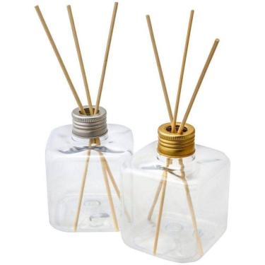 Imagem de Kit 2 Frascos De Plástico Aromatizador Cubo Com Varetas - 200 Ml