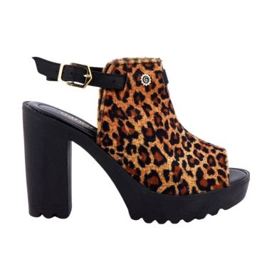 Imagem de Sandália Feminina Salto Alto Grosso Onça Moda Clássica Linda