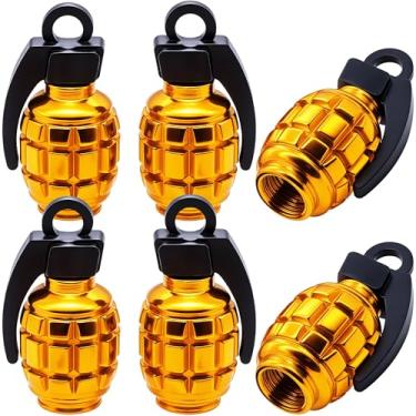 Imagem de MEAJOO 6 peças de tampas de haste de válvula de pneu, tampas de haste de válvula de pneu de liga de alumínio, tampas de válvula de pneu de roda de carro universais para carros, caminhões, SUV,