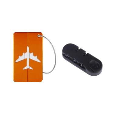 Imagem de Cadeado de Mala com Tag Identificador Laranja - We Go To