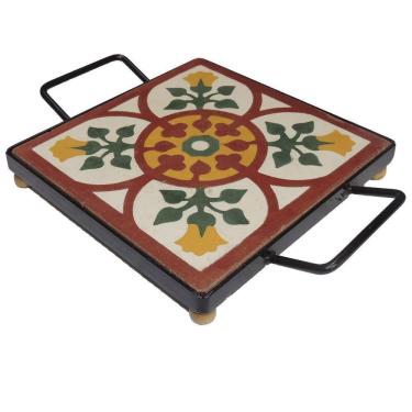 Imagem de Descanso De Panela Apoio De Mesa Ladrilho Hidráulico p- Travessa Ladrilho B2