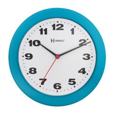 Imagem de Relógio Parede Redondo Herweg 6103 267 Azul 21cm Quartz