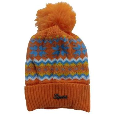 Imagem de Touca Gorro de Lã com Pompom Adulto Inverno Frio Tricô - DOTAD, Laranj