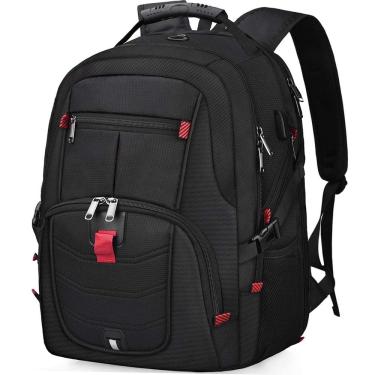 Imagem de Mochila para laptop NUBILY impermeável de 18,4 polegadas para viagens preta