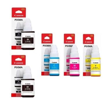 Imagem de Kit 5 Refil De Tinta Gi190 Canon Original Gi-190 G190