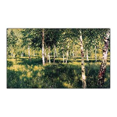 Imagem de Levitan Isaak Iliich. Birch Grove. Reprodução famosa de arte de parede em tela. Pôster de arte em tela para decoração de casa - 100 x 60 cm sem moldura