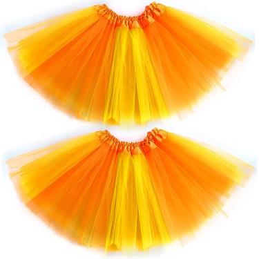 Imagem de DMLBC Meninas Mulheres Laranja/Vermelho/Roxo/Verde Saia Tutu Princesa Ballet Tutu Crianças Adulto Saia de Tule Curta Fantasia Halloween Natal