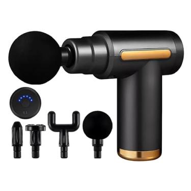 Imagem de Massageador Elétrico Muscular, Pistola Massagem, Com Display Digital, Recarregável, Super Relaxante, MioFascial, 4 Ponteiras Removíveis e com Variação de Velocidades - Preto