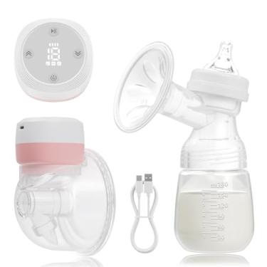 Imagem de Bomba De Tirar Leite Elétrica, Coletor De Leite Materno Mãos Livres, Bomba de Mama Wearable Portátil, Livre de BPA, 3 Modos e 19 Níveis, Rosa