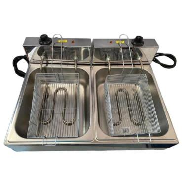 Imagem de Fritadeira Elétrica 10 Litros 2 cubas de 5 litros - MaqInox Equipament