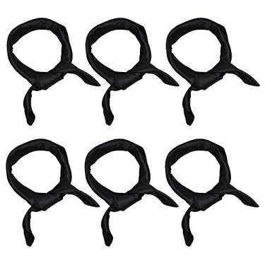 Imagem de Cachecol de chiffon de cetim com lenço quadrado para mulheres, meninas, moda, feminino, Preto, Medium