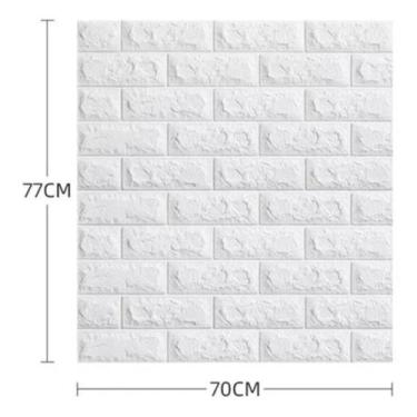 Imagem de Placa Painel 70x77cm 3D De Parede Espuma Tijolinho Auto Adesivo Imperm