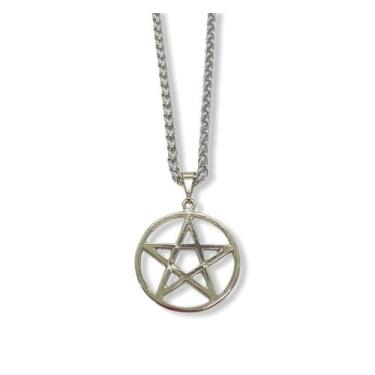 Imagem de Corrente com pingente Pentagrama niquelado - Lua Mistica