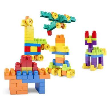 Imagem de Brinquedo Blocos Bloco Lândia Com 100 Peças Dismat